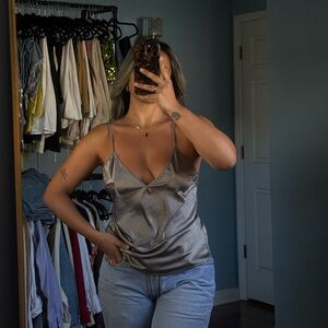 silver v neck camisole